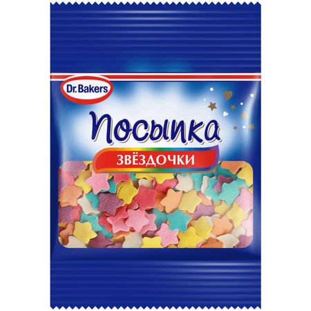 Посыпка Dr. Bakers звёздочки 10 г колбаса сыровяленая solemici strolghino con parmigiano riserva с сыром пармезан без глютена полусухая 110 г