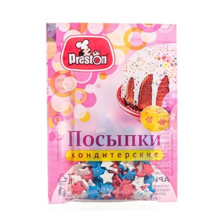 Посыпки Preston кондитерская декоративная, радуга-звёздочки 7 г