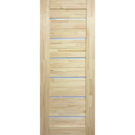 Дверь межкомнатная Флэт Лайт 900х2000 мм массив без покрытия со стеклом