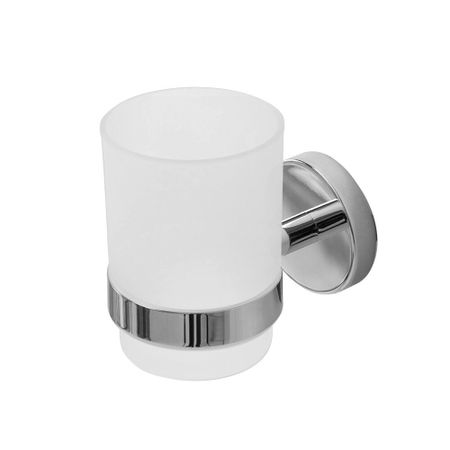 Стакан для ванной Cezares с держателем стекло матовый/металл хром (RELAX-TUMS-01)