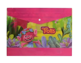 Папка-конверт А4 180 мк Trolls пластиковая с кнопкой 4252148