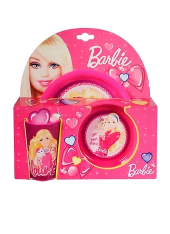 Барби Набор пластиковый из 3-х предметов фиолетовый