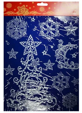 Новогоднее оконное украшение Белоснежная елочка (30х38)