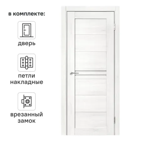 Дверь межкомнатная глухая Моско 80x200 см ПВХ цвет орех луч айс с замком и петлями поли конверты с пузырчатой пленкой 100 шт