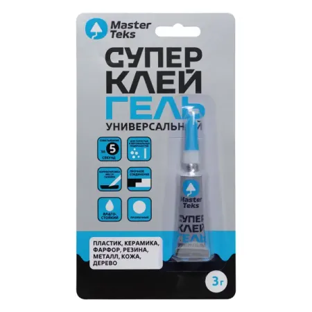 Секундный клей Masterteks гель 3 г клей секундный кедр универсальный 3 г