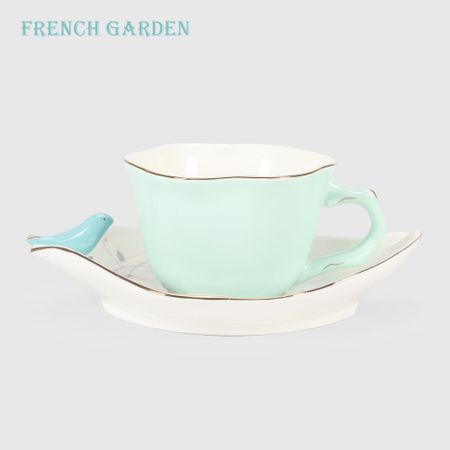 Чашка чайная French garden Lovebirds 230 мл, блюдце, голубой