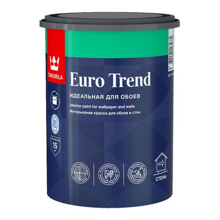 Краска моющаяся Tikkurila/Tikkivala Euro Trend база C бесцветная 0,9 л