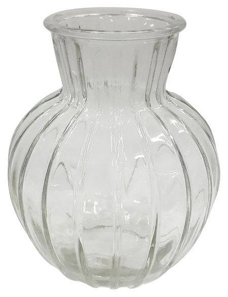 Ваза стеклянная декоративная настольная NinaGlass Белла прозрачная, 195 мм