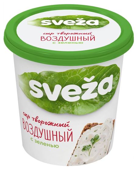 Сыр творожный Sveza Воздушный с зеленью 60% БЗМЖ Беларусь, 150 г
