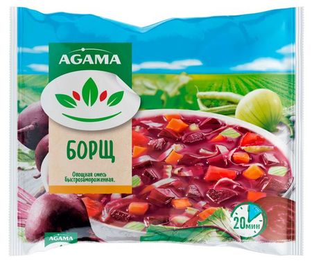 Овощная суповая смесь Борщ Агама Agama замороженная, 400 г