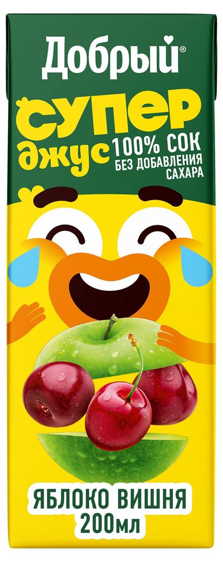 Сок Добрый Active kid яблоко-вишня, 200 мл