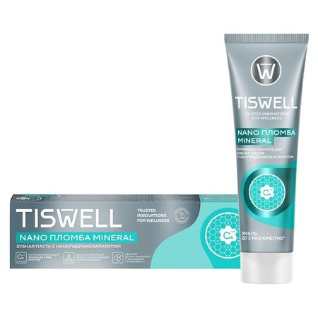 Зубная паста TISWELL Реминерализующая мятная от кариеса с наногидроксиапатитом, 110 г