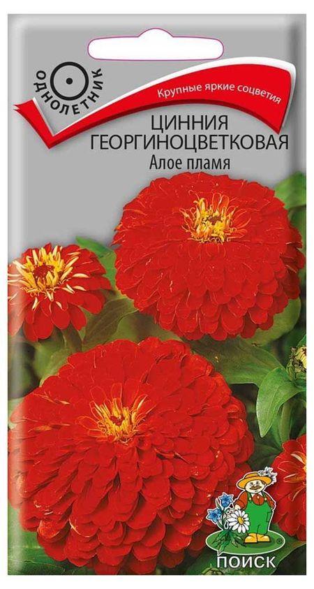 Семена Цинния Поиск Алое пламя, 0,4 г