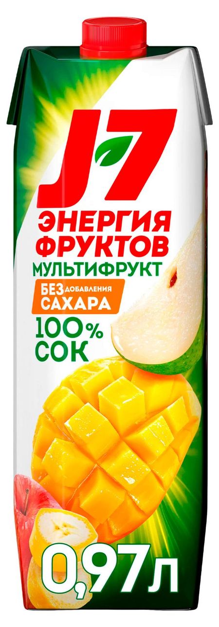 Нектар J7 Мультифрукт с мякотью, 970 мл