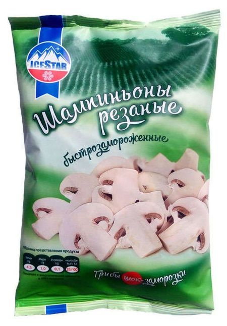 Грибная смесь Грибы Шампиньоны Icestar резаные замороженные Беларусь, 400 г