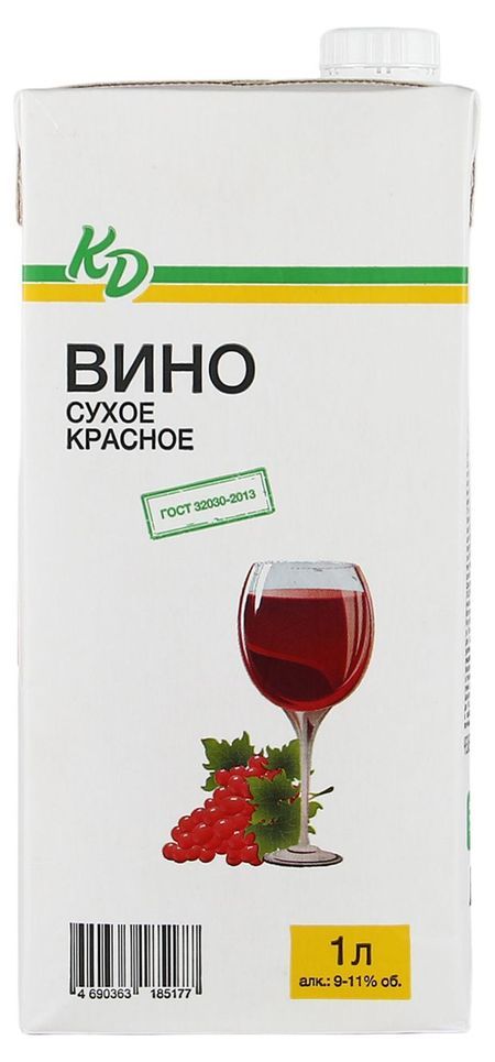 Вино Каждый день красное сухое Россия, 1 л