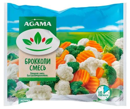 Смесь овощная Agama Брокколи замороженная, 400 г