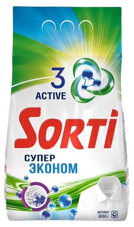 Стиральный порошок Sorti Супер эконом автомат, 6 кг