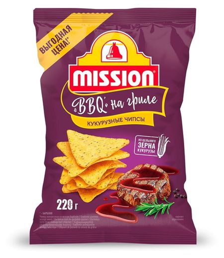 Чипсы кукурузные Mission BBQ на гриле, 220 г