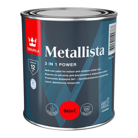 Краска по ржавчине Tikkurila/Tikkivala Metallista бесцветная база С гладкая глянцевая 0,8 л денис анатольевич ануров я знаю соционику что дальше
