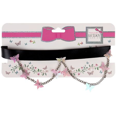 Колье LUKKY Чокер с цепочкой Бабочки мини кабошоны бабочки смола 40 шт