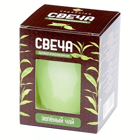 Свеча ароматическая ИНДОКИТАЙ Свеча ароматизированная в стаканчике, зеленый чай аромапалочки индокитай 8 штук деньги
