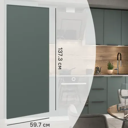 Фасад для кухонного шкафа Инта 59.7x137.3 см Delinia ID МДФ цвет зеленый керамическая ручка kungsphan зелёная