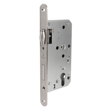 Замок врезной Fuaro DD.INOX-C-55.72-R для противопожарной двери под цилиндр хром