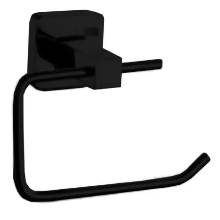 Держатель туалетной бумаги открытый навес квадро металл черный