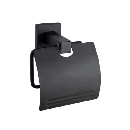Держатель туалетной бумаги навес квадро металл черный