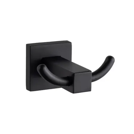 Крючок двухрожковый навес квадро металл черный