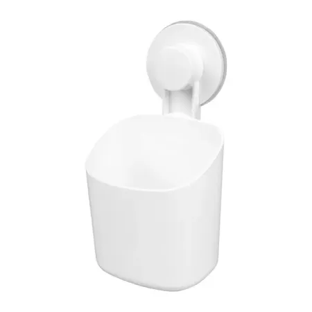 Стакан для щеток на присосках навес easy пластик белый