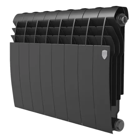 Радиатор секционный Royal Thermo BiLiner B 350/87 10 секций боковое подключение биметалл черный