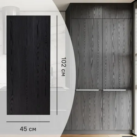 Фасад-витрина для кухонного шкафа Канск 45x102 см KONSENSA МДФ цвет черный xy 4 шт компл светоотражающая наклейка для открывания двери предупреждение наклейка для стайлинга автомобиля автомобильный декор