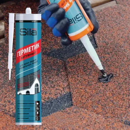Герметик гидроизоляционный для кровли Sila Pro 280 мл герметик битумный makrofix р 808 310мл арт 9013