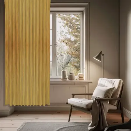 Штора на ленте димаут Полоса 200x280 см цвет желтый