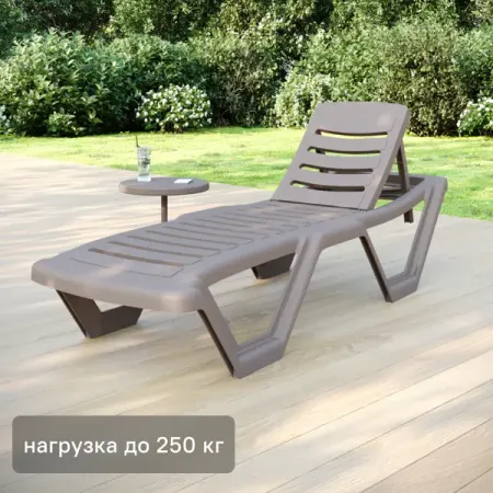 Шезлонг без подушки Элластик 187x32 см пластик коричневый