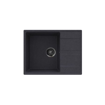 Мойка для кухни Maunfeld Lacrima 65х50х18 см врезная с крылом кварц темно-серая