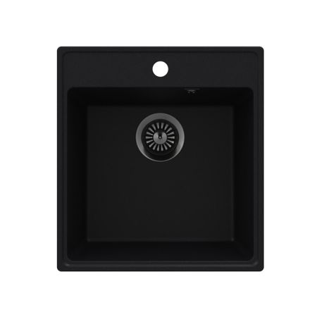 Мойка для кухни Maunfeld Perla 46х50х18 см врезная кварц черная