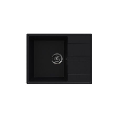Мойка для кухни Maunfeld Lacrima 65х50х18 см врезная с крылом кварц черная
