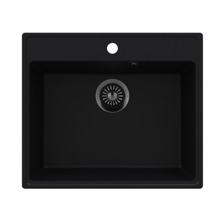 Мойка для кухни Maunfeld Perla 58х50х18 см врезная кварц черная