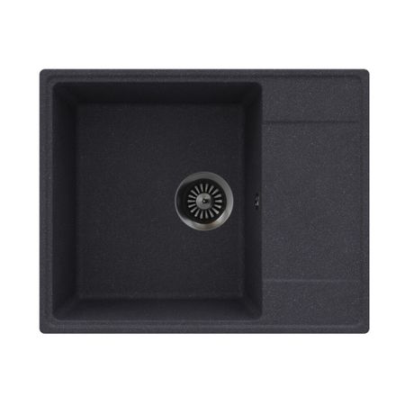 Мойка для кухни Maunfeld Lacrima 61х49х18 см врезная с крылом кварц темно-серая