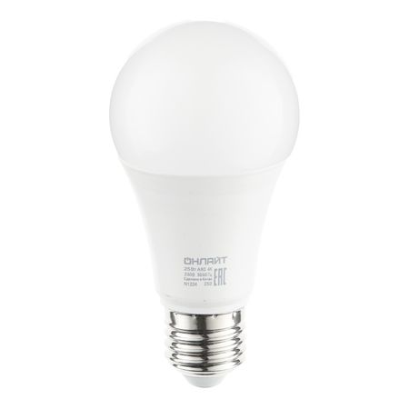 Лампа светодиодная Онлайт E27 4000К 25 Вт 2100 Лм 220-240 В груша A60 матовая