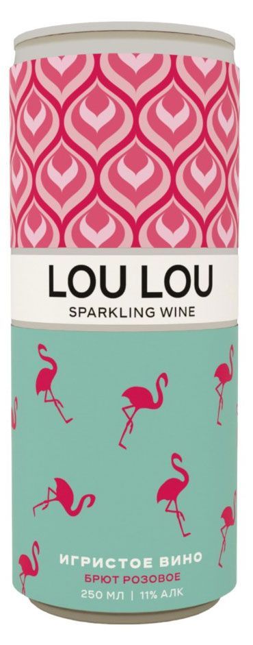 Игристое вино LOU LOU брют розовое Россия, 0,25 л