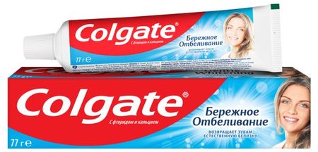 Зубная паста Colgate Бережное отбеливание с фтором и кальцием, 50 мл