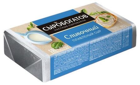 Сыр плавленый Сыробогатов сливочный брикет 50% БЗМЖ, 80 г