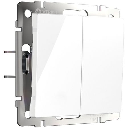 Выключатель Werkel двухклавишный встраиваемый белый с самовозвратом (a062572) тактильный кнопочный переключатель 25 шт комплект мгновенный 12 12 7 3 мини выключатель комплект тактовая крышка 5 ов 12x12x dip 4 контакта