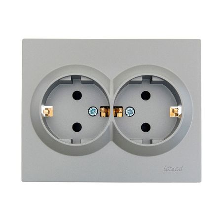 Розетка Lezard Vesna встраиваемая платина со шторками (742-3500-178B)