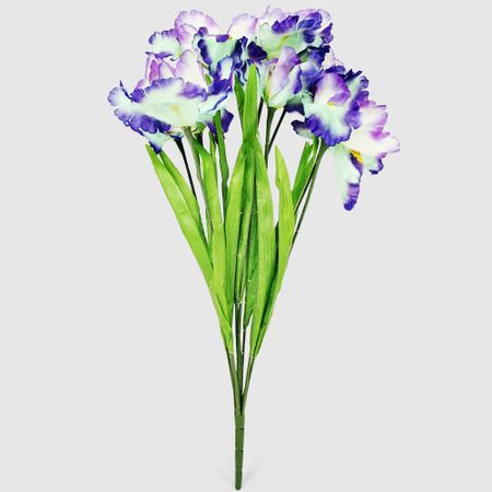 Букет ириса Конэко-О искусственный, сине-зелёный 52 см