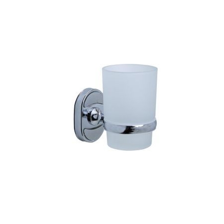 Стакан для ванной Haiba HB1906-1 с держателем стекло матовый/металл хром (541561)